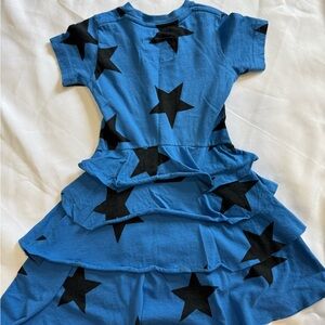 Adorable little Blue with Black Stars tiered dress by nununu